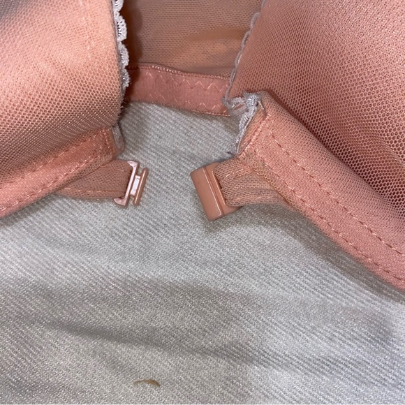 Jessica Simpson Front Closure Pink Lace Underwire Racerback Bra Used 36C - Picture 6 of 6